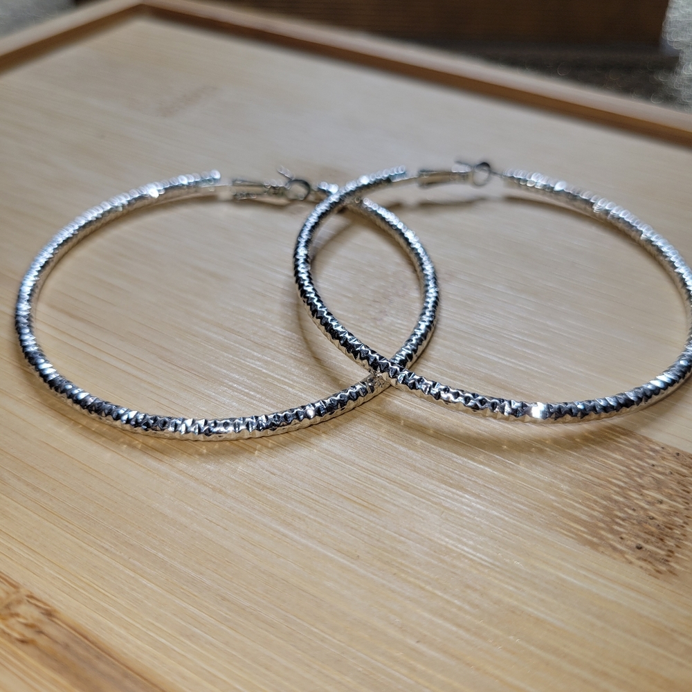 Silver hoop earrings